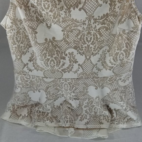 APP 9 Women's Size M Cream Blouse with floral desi - Picture 12 of 12